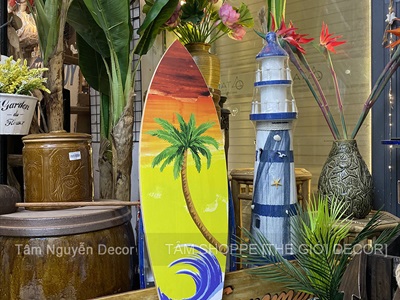 Ván lướt sóng decor chủ đề Đại Dương - Hoàng Hôn cao 90cm [Gỗ dày - chuẩn đẹp] VLS-12